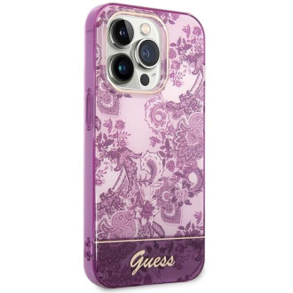 Pouzdro Guess Porcelain Collection pro iPhone 14 Pro Max - fuchsiové