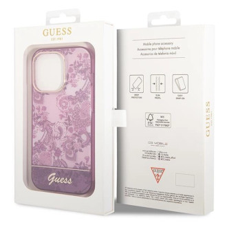 Pouzdro Guess Porcelain Collection pro iPhone 14 Pro Max - fuchsiové