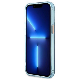 Pouzdro Guess Gold Outline Translucent MagSafe pro iPhone 13 Pro / iPhone 13 - modré