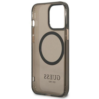 Guess Gold Outline Translucent MagSafe Case pro iPhone 13 Pro / iPhone 13 – černý