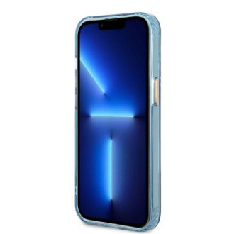 Pouzdro Guess Gold Outline Translucent MagSafe pro iPhone 13 - modré