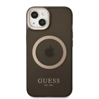 Pouzdro Guess Gold Outline Translucent MagSafe pro iPhone 13 - černé