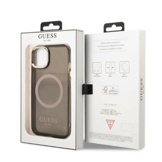Pouzdro Guess Gold Outline Translucent MagSafe pro iPhone 13 - černé