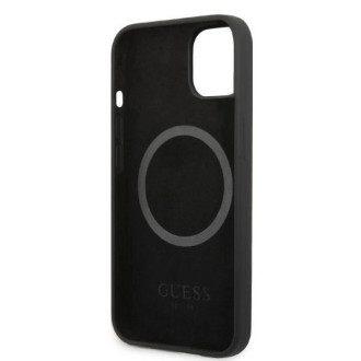 Pouzdro Guess Silicone Logo Plate MagSafe pro iPhone 13 mini - černé
