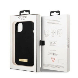 Pouzdro Guess Silicone Logo Plate MagSafe pro iPhone 13 mini - černé
