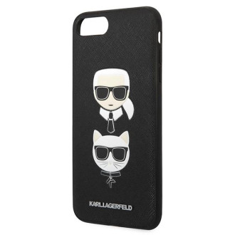 Karl Lagerfeld Saffiano Karl&amp;Choupette Head case pro iPhone 7 Plus / iPhone 8 Plus - černý