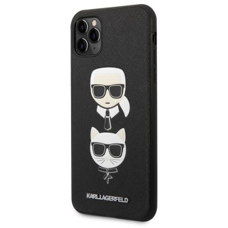 Karl Lagerfeld Saffiano Karl&amp;Choupette Head case pro iPhone 11 Pro Max - černý