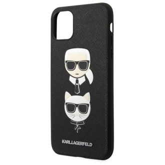 Karl Lagerfeld Saffiano Karl&amp;Choupette Head case pro iPhone 11 Pro Max - černý