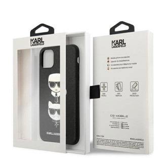Karl Lagerfeld Saffiano Karl&amp;Choupette Head case pro iPhone 11 Pro Max - černý