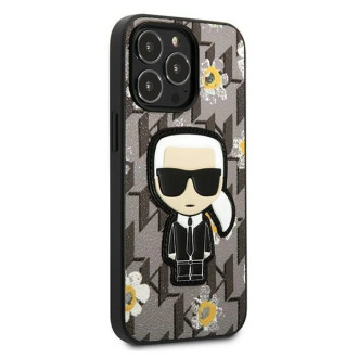 Pouzdro Karl Lagerfeld Flower Ikonik Karl pro iPhone 13 Pro / iPhone 13 - šedé