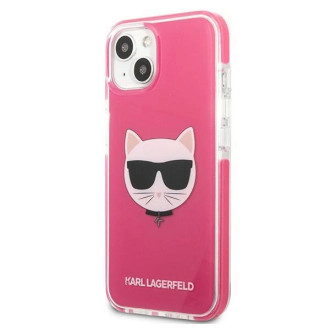 Pouzdro Karl Lagerfeld Choupette Head pro iPhone 13 - fuchsiové