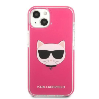 Pouzdro Karl Lagerfeld Choupette Head pro iPhone 13 - fuchsiové