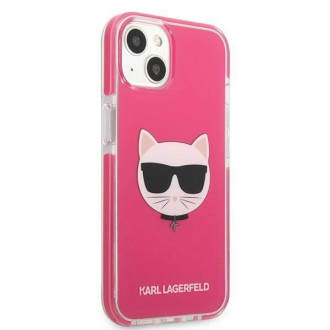 Pouzdro Karl Lagerfeld Choupette Head pro iPhone 13 - fuchsiové