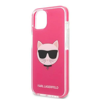 Pouzdro Karl Lagerfeld Choupette Head pro iPhone 13 - fuchsiové
