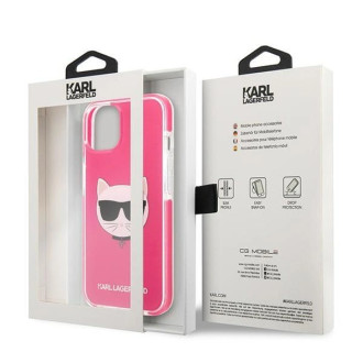 Pouzdro Karl Lagerfeld Choupette Head pro iPhone 13 - fuchsiové