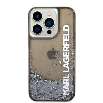 Pouzdro Karl Lagerfeld Liquid Glitter Elong pro iPhone 14 Pro - černé