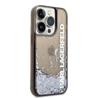 Pouzdro Karl Lagerfeld Liquid Glitter Elong pro iPhone 14 Pro - černé