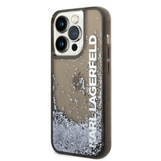 Pouzdro Karl Lagerfeld Liquid Glitter Elong pro iPhone 14 Pro - černé