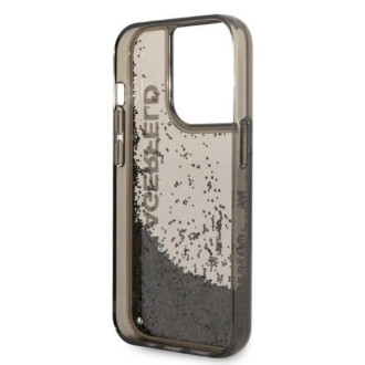 Pouzdro Karl Lagerfeld Liquid Glitter Elong pro iPhone 14 Pro - černé