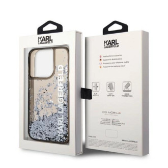 Pouzdro Karl Lagerfeld Liquid Glitter Elong pro iPhone 14 Pro - černé