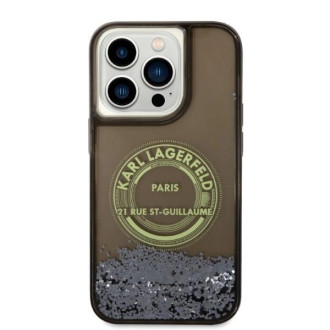 Pouzdro Karl Lagerfeld Liquid Glitter RSG pro iPhone 14 Pro - černé