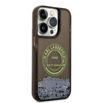 Pouzdro Karl Lagerfeld Liquid Glitter RSG pro iPhone 14 Pro - černé