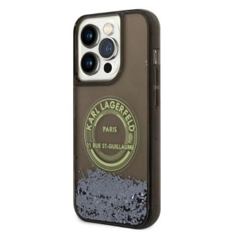 Pouzdro Karl Lagerfeld Liquid Glitter RSG pro iPhone 14 Pro - černé