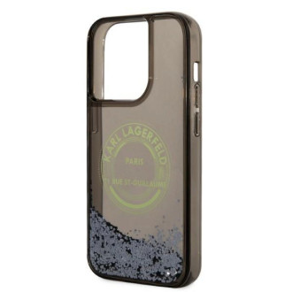 Pouzdro Karl Lagerfeld Liquid Glitter RSG pro iPhone 14 Pro - černé