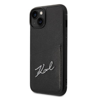 Karl Lagerfeld Signature Logo Cardslot pouzdro pro iPhone 14 Plus - černé