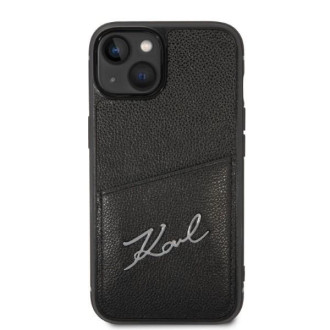 Karl Lagerfeld Signature Logo Cardslot pouzdro pro iPhone 14 Plus - černé