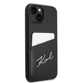 Karl Lagerfeld Signature Logo Cardslot pouzdro pro iPhone 14 Plus - černé