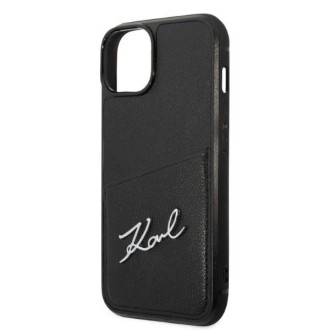 Karl Lagerfeld Signature Logo Cardslot pouzdro pro iPhone 14 Plus - černé
