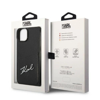 Karl Lagerfeld Signature Logo Cardslot pouzdro pro iPhone 14 Plus - černé