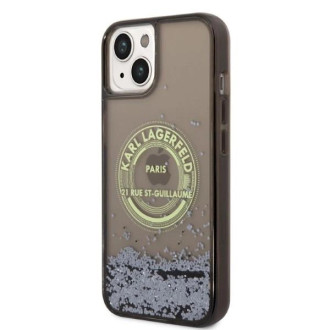 Pouzdro Karl Lagerfeld Liquid Glitter RSG pro iPhone 14 Plus - černé