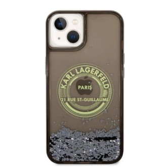 Pouzdro Karl Lagerfeld Liquid Glitter RSG pro iPhone 14 Plus - černé