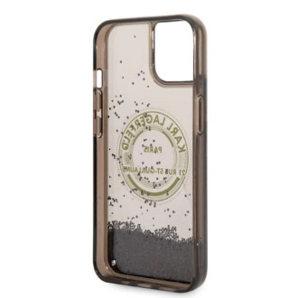 Pouzdro Karl Lagerfeld Liquid Glitter RSG pro iPhone 14 Plus - černé