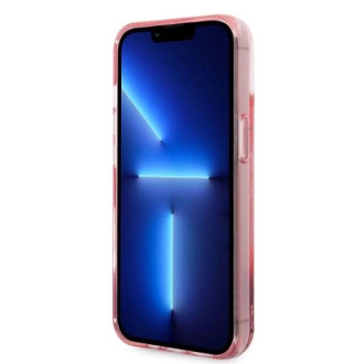 Pouzdro Karl Lagerfeld Glitter Choupette Head pro iPhone 14 Plus - růžové
