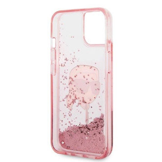 Karl Lagerfeld Glitter Karl&#39;s Head pouzdro pro iPhone 14 Plus - růžové