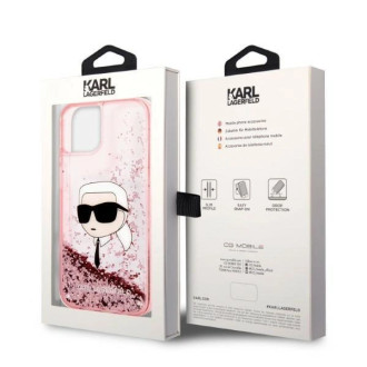 Karl Lagerfeld Glitter Karl&#39;s Head pouzdro pro iPhone 14 Plus - růžové
