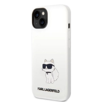 Karl Lagerfeld silikonové pouzdro Choupette pro iPhone 14 Plus - bílé