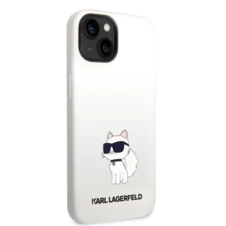 Karl Lagerfeld silikonové pouzdro Choupette pro iPhone 14 Plus - bílé