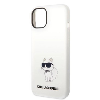 Karl Lagerfeld silikonové pouzdro Choupette pro iPhone 14 Plus - bílé