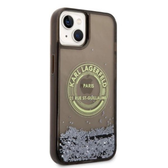 Pouzdro Karl Lagerfeld Liquid Glitter RSG pro iPhone 14 - černé