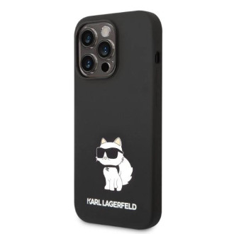 Karl Lagerfeld silikonové pouzdro Choupette pro iPhone 14 Pro Max - černé