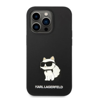 Karl Lagerfeld silikonové pouzdro Choupette pro iPhone 14 Pro Max - černé