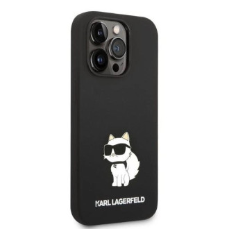 Karl Lagerfeld silikonové pouzdro Choupette pro iPhone 14 Pro Max - černé