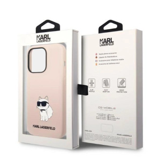Karl Lagerfeld silikonové pouzdro Choupette pro iPhone 14 Pro Max - růžové