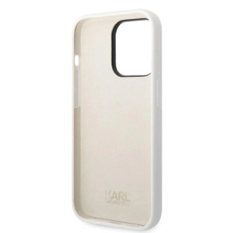 Karl Lagerfeld silikonový obal Ikonik pro iPhone 14 Pro Max - bílý