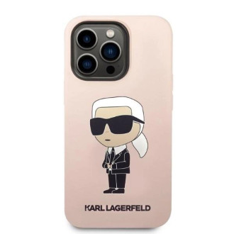 Karl Lagerfeld silikonový obal Ikonik pro iPhone 14 Pro Max - růžový