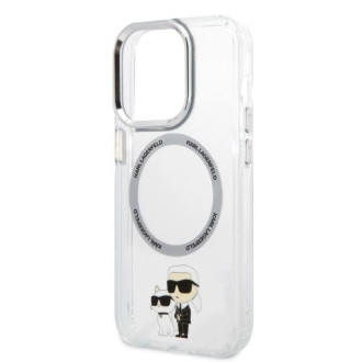 Karl Lagerfeld Iconic Karl&amp;Choupette MagSafe pouzdro pro iPhone 14 Pro - průhledné